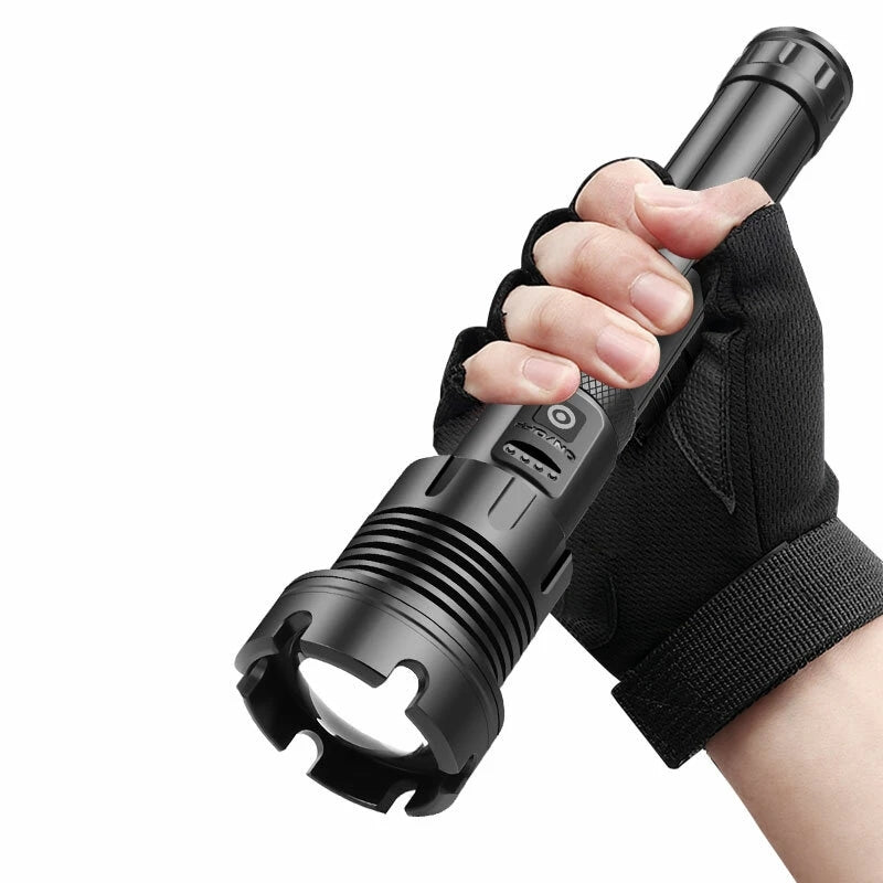 Super Powerfull P90 LED Flashlight With Side Light Outdoor Waterproof Torch Super Powerfull P90 LED Flashlight With Side Light Outdoor Waterproof Torch